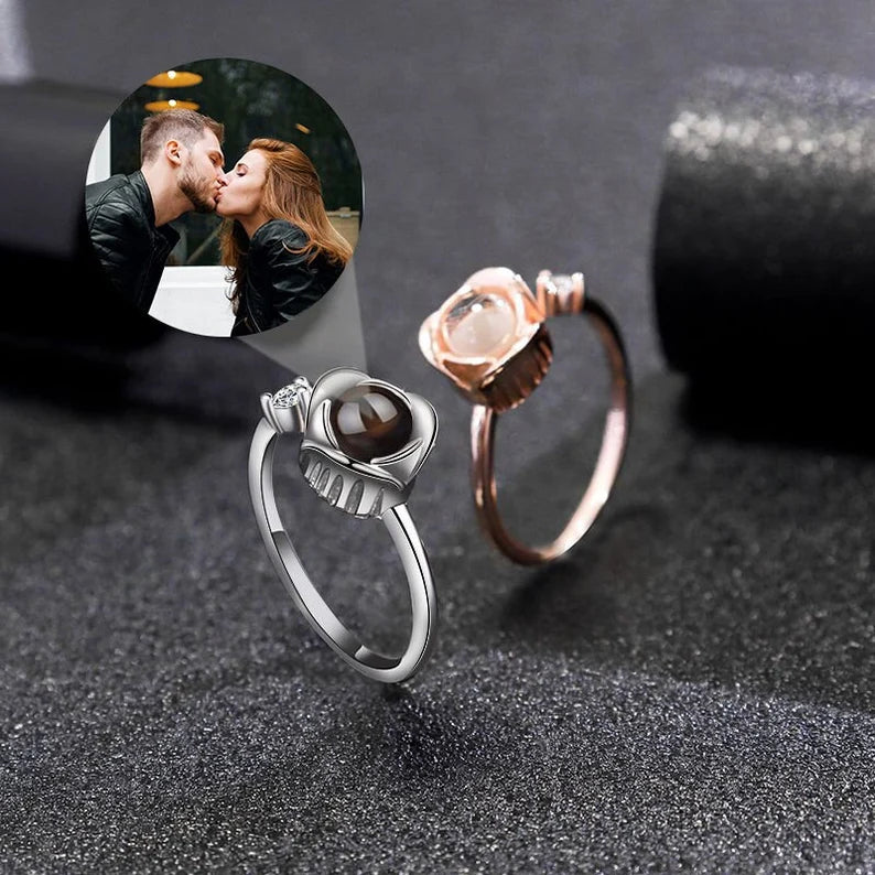 RUILOGOD Custom Photo Projection Ring Crown Promise Ring I Love You Rings  for Couples I Love You In 100 Languages Rings Gifts for Men(Black-Men) :  Amazon.co.uk: Fashion